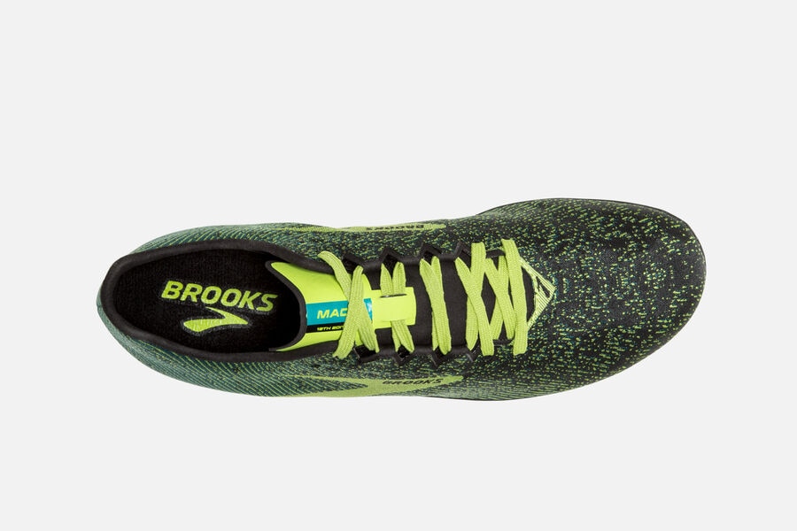 Brooks Mach 19 Spikes Löparskor Herr - Svarta/Gröna - 7806-GMZDL